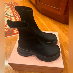 INTENTIONALLY BLANK Black Maco Stretch Ankle Boot